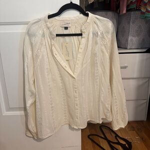 Universal Thread Ivory Button-Up Blouse